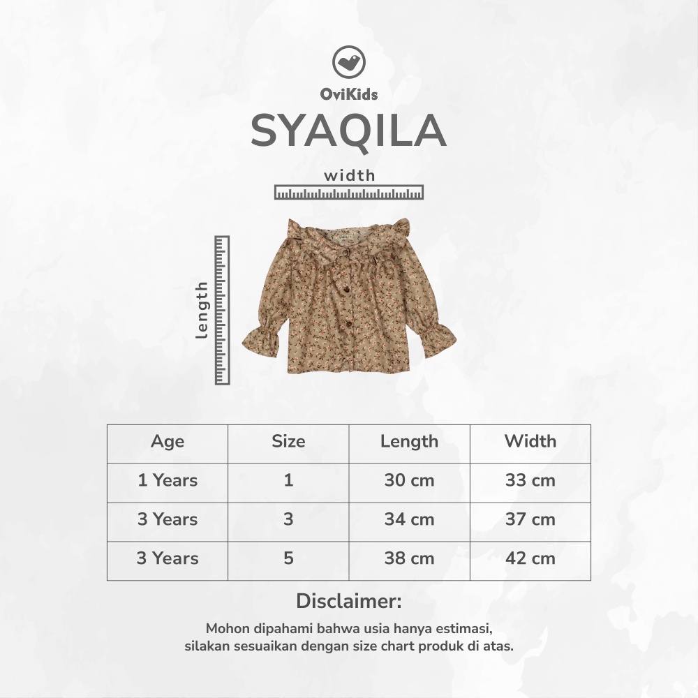 SYAQILA DRESS ANAK REMPEL ANAK FASHION ANAK PEREMPUAN BAJU PANJANG MOTIF 1-3 / 5 TAHUN OVIKIDS