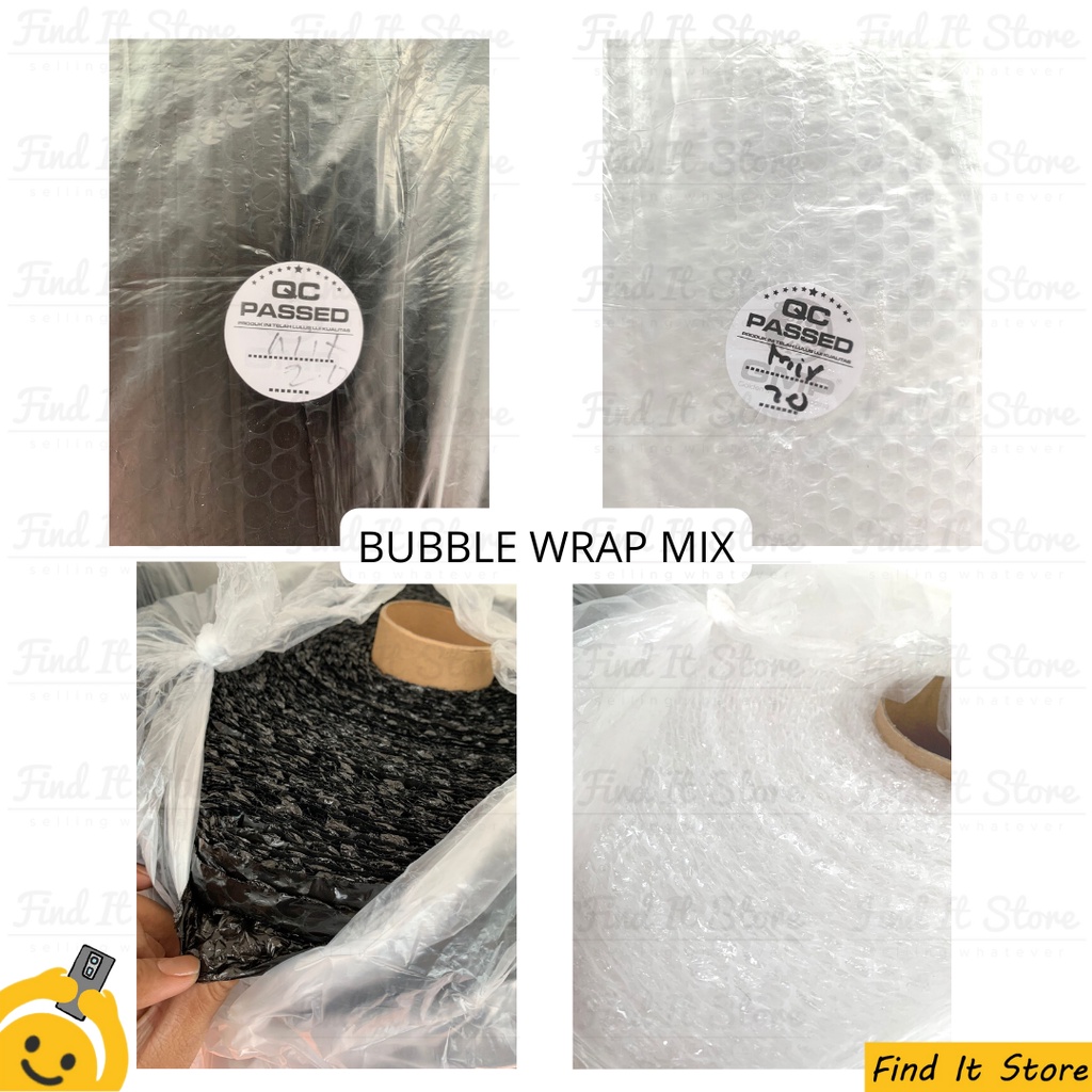 Plastik Bubble Wrap ROLL 50M x 1,25 M 50 x 125 Hitam Putih 2.4KG 3KG