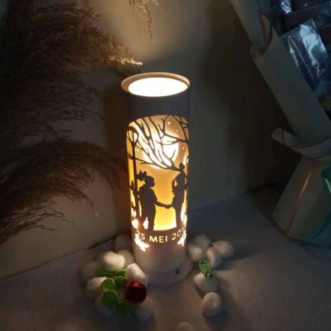 lampu tidur hias ukir 3D custom pvc paralon unik DLH001 wedding gift