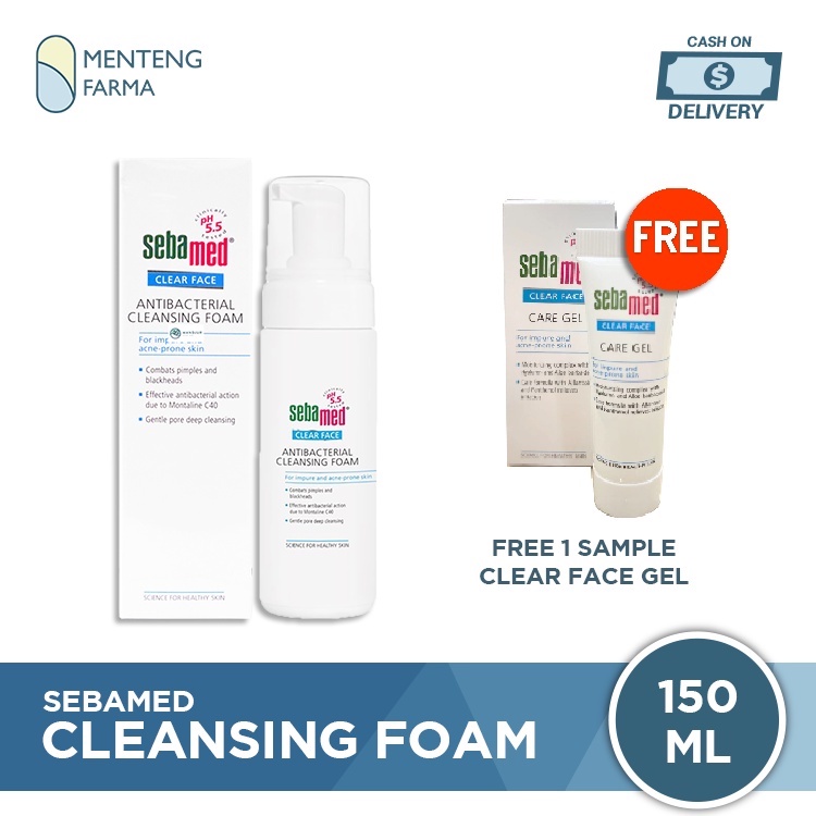 Sebamed Clear Face Antibacterial Cleansing Foam 150 ML - Pembersih Kulit Wajah Berjerawat dan Komedo