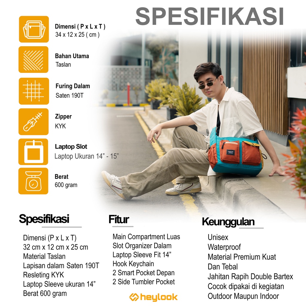 SLING BAG ZORA TAS SELEMPANG TAS BAHU WANITA PRIA KULIAH MULTIFUNGSI