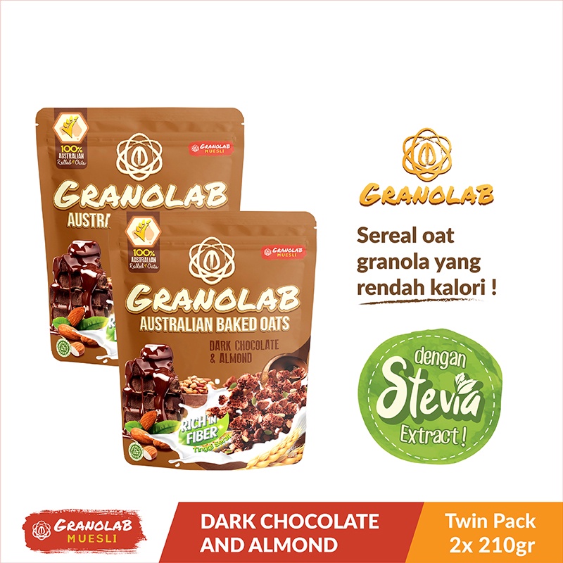 

Paket Granolab Dark Chocolate Almond Granola 2 x 210 gr