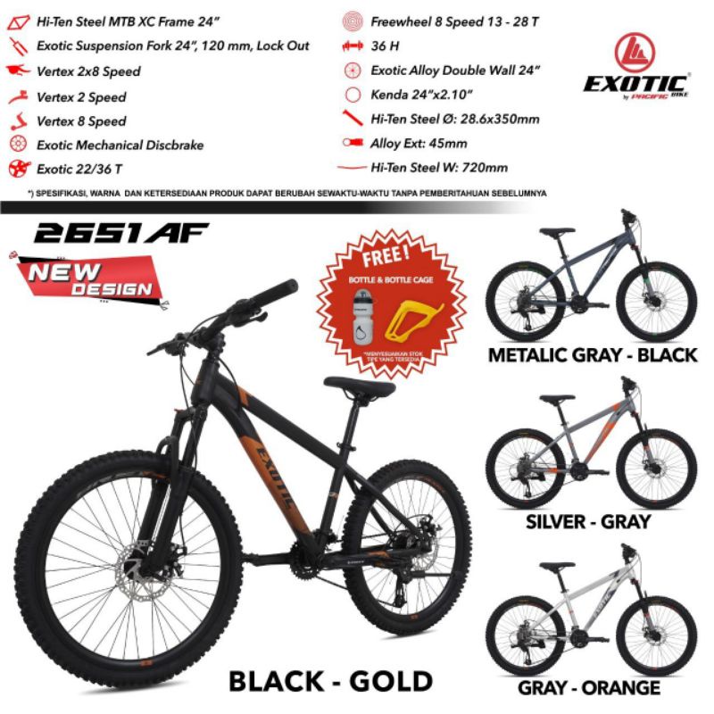 sepeda gunung MTB exotic 2651 AF 24 inchi