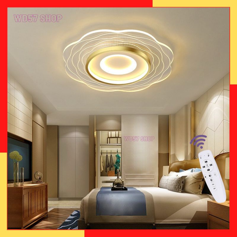 Jual Lampu Plafon Led Gantung Modern Elegan Minimalis Remot Kontrol Langit Atap Plafond Tempel