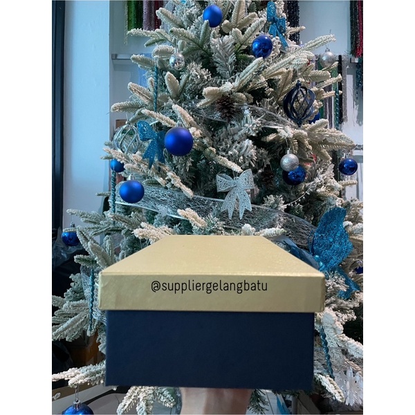 HARDBOX KOSONG edisi NATAL Blue Gold Christmas 30 x 15 x 7 cm kado natal