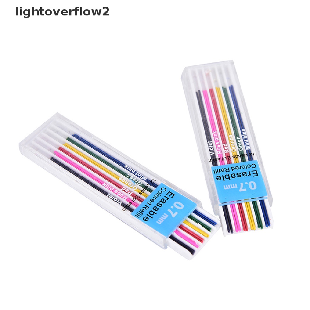 (lightoverflow2) 1 Kotak Pensil Mekanik 0.7mm Bisa Dihapus Untuk Pelajar