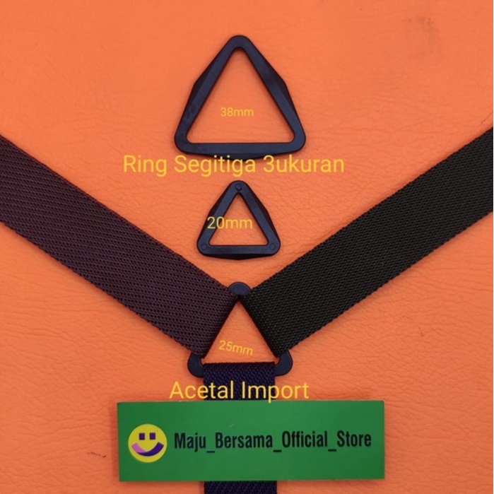 Buckle Acetal Import - Ring Segitiga 3 ukuran Buat Sendal/Ransel SK1