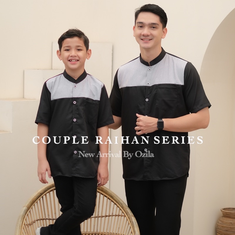 Baju Koko Couple Ayah Anak Raihan Series - Kurta Premium Bahan Toyobo Import