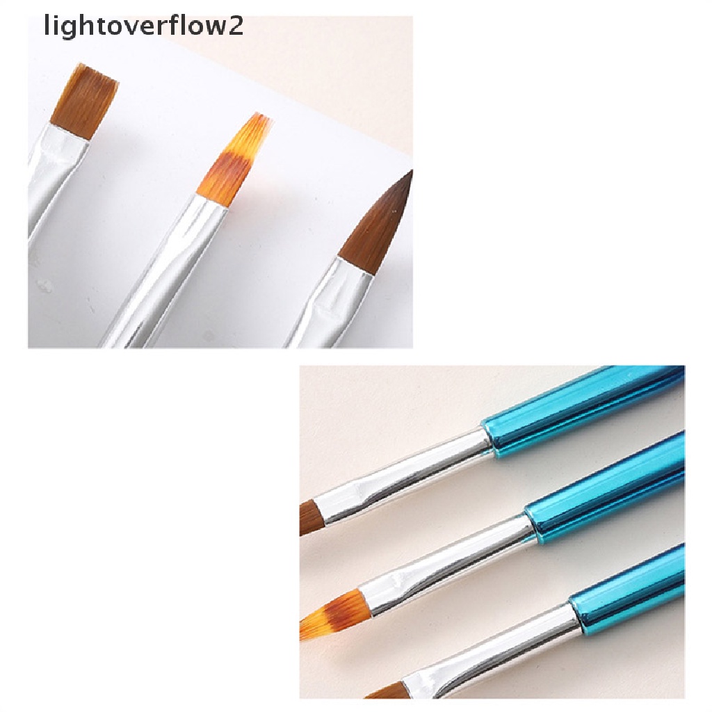 (lightoverflow2) 3pcs / Set Brush Nail Art Ultra Tipis Untuk Aplikasi Kutek 3D (ID)