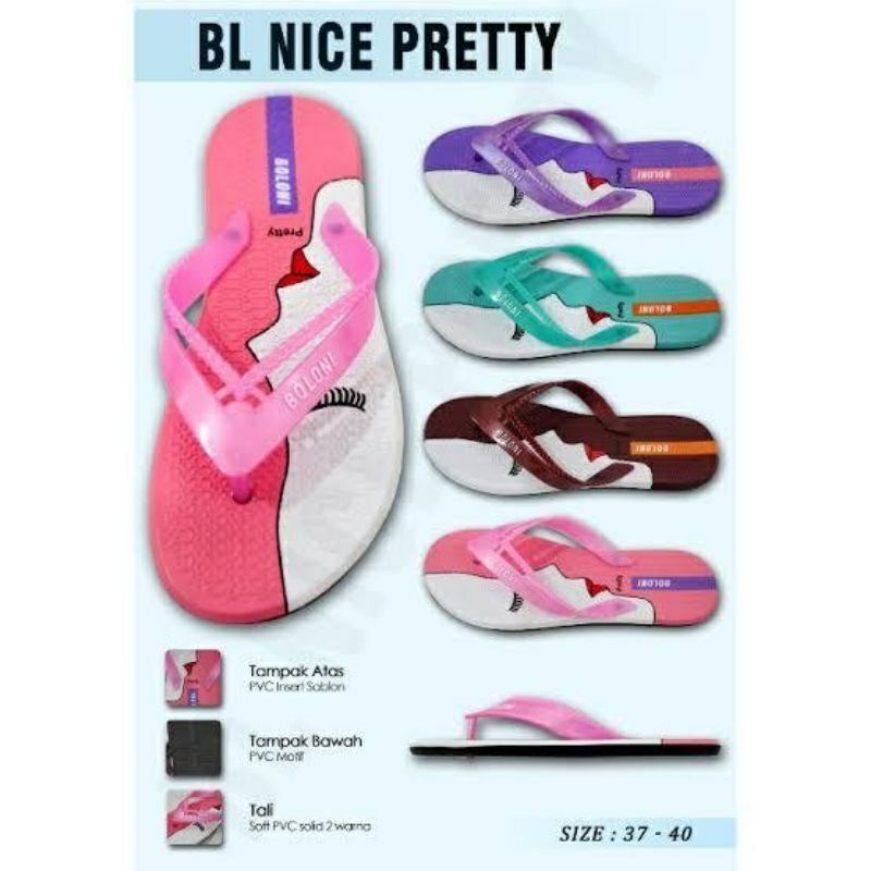 Sandal Jepit Karet Wanita Boloni Pretty