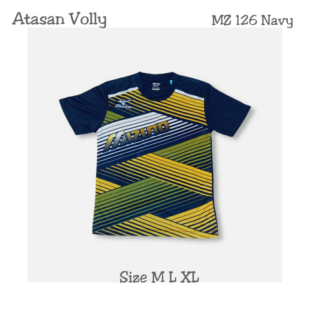 Baju volly dewasa cowo / kaos volly mizuno / atasan volly bahan dryfit / kaos tim volly mz 126