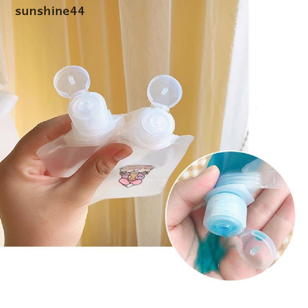 Sunshine 10pcs Kantong Pouch Dispenser Kosmetik / Makeup Transparan Anti Bocor Reusable