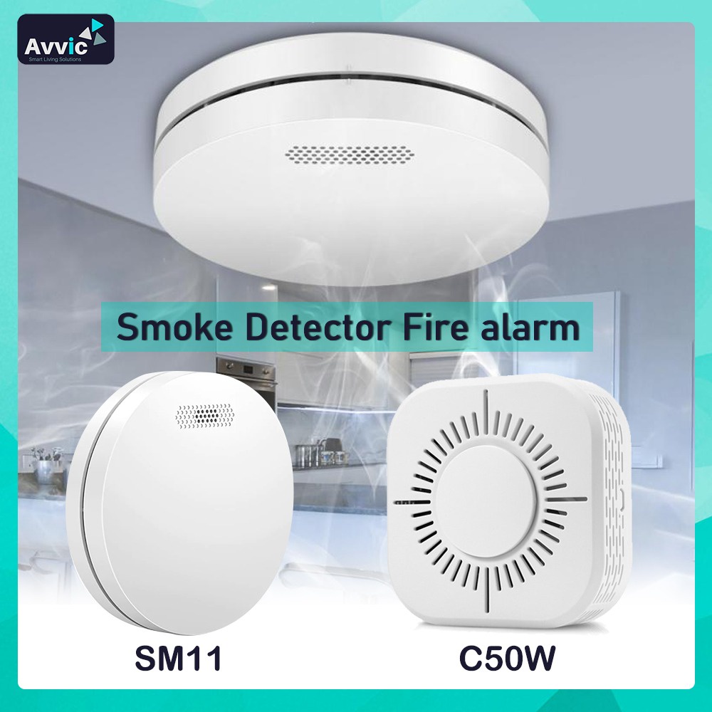 Smoke Detector Fire Alarm Photoelectric Alat Pendeteksi Sensor Kebakaran  Detektor Asap Kebakaran