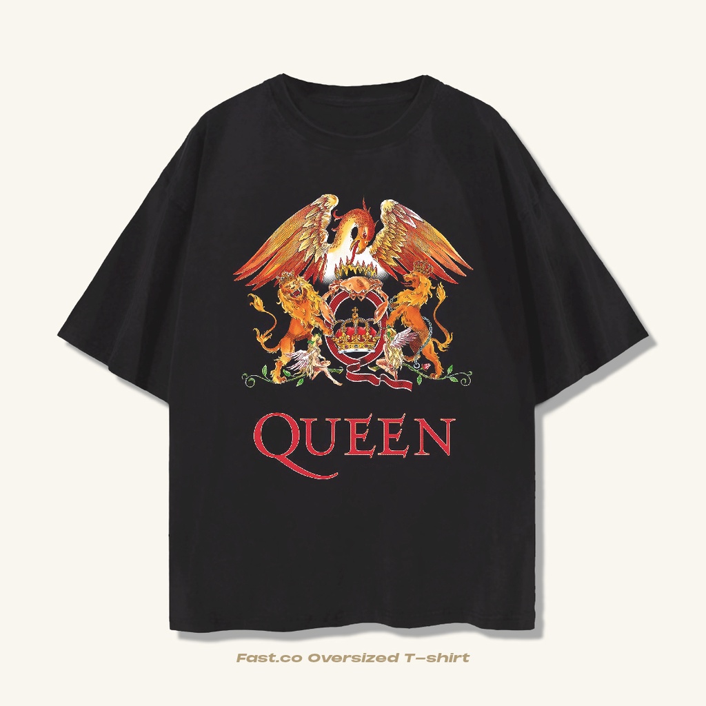 Ready Stock - T shirt Queen Band Oversize Vintage Black Colour
