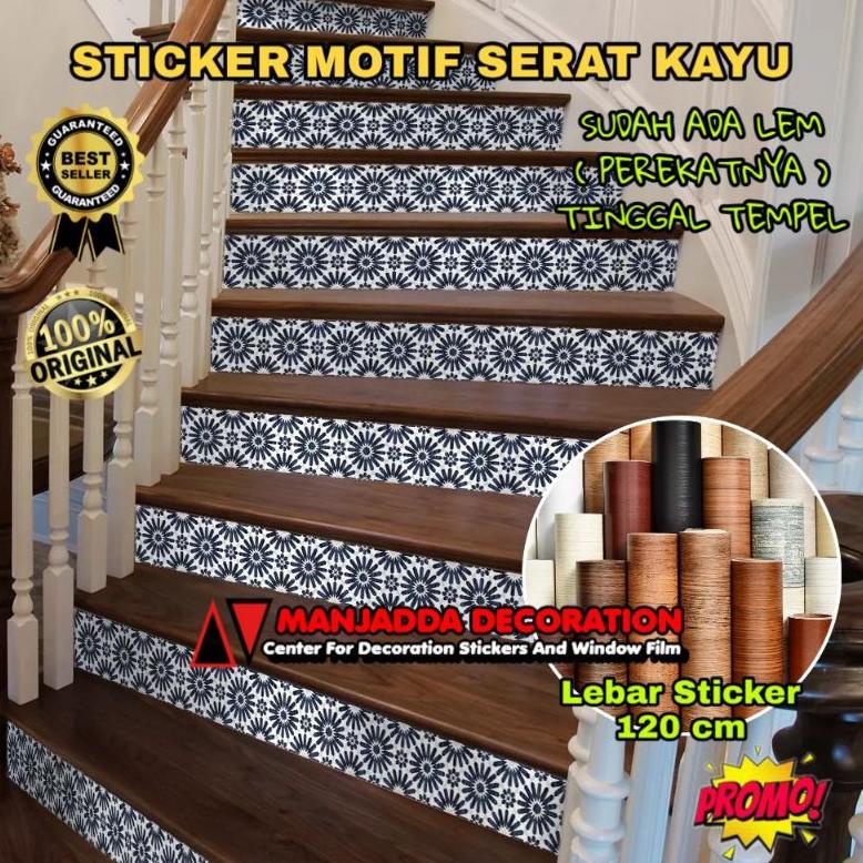 PRODUK- STIKER LANTAI / LANTAI KERAMIK / STIKER TANGGA / STIKER KAYU SUDAH ADA LEMNYA .