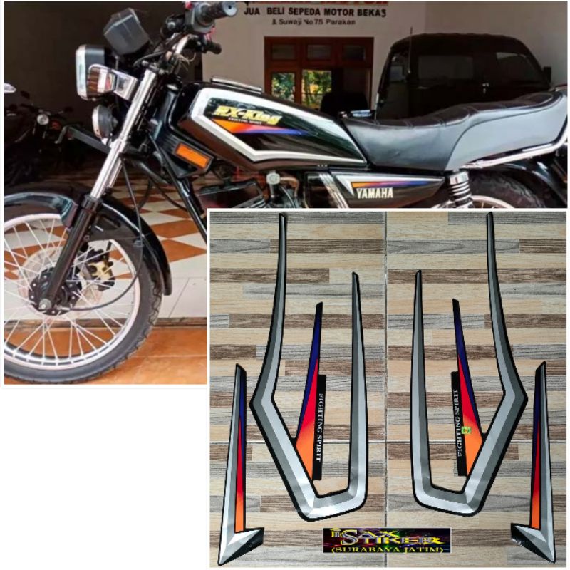 striping original Yamaha RX KING hitam tahun 2001