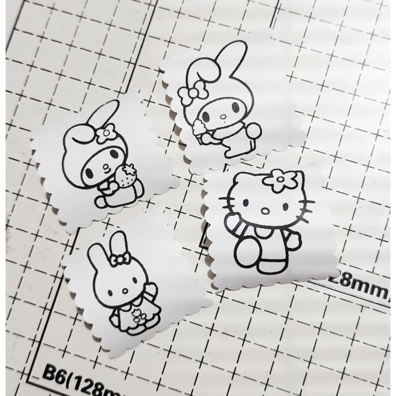 

KIYOWO 20 pcs sticker Sanrio waterproof gaya perangko scrap DIY bujo atau dekorasi packing online shop