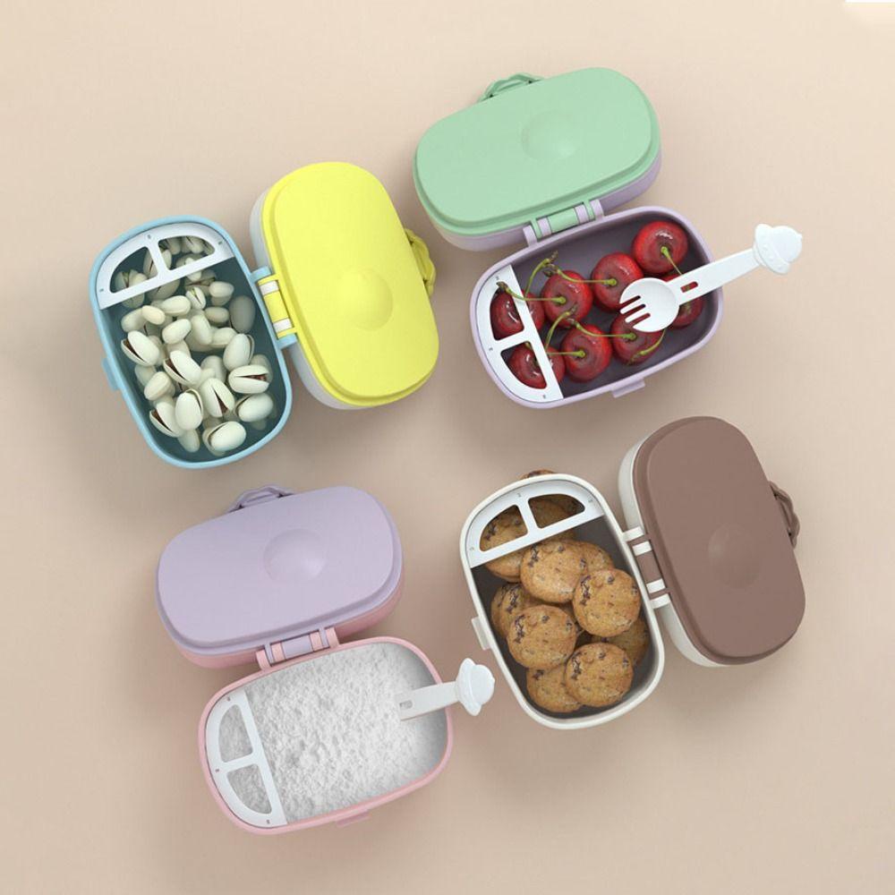 NEEDWAY Kotak Susu Bubuk Portable Lucu Makan Lunch Box Balita Bayi Wadah Makanan Susu Bubuk Storage Tank Food Storage Box