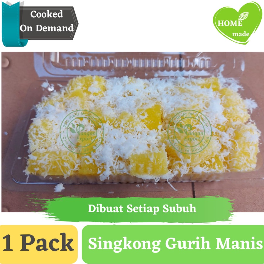 

Singkong Gurih Manis Kelapa Parut , Kue Basah Jajanan Pasar Homemade