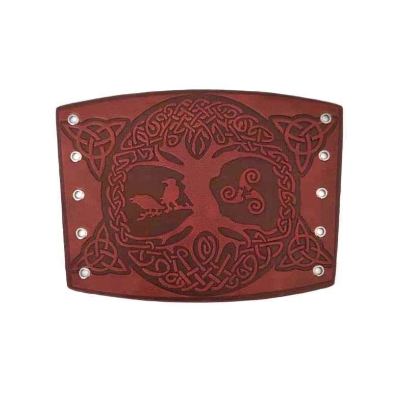[Z H Perhiasan] Hip Hop Vintage Viking Fashion Pria Kulit Tenun Pohon Kehidupan Gelang Gelang Pesta Perhiasan Aksesoris