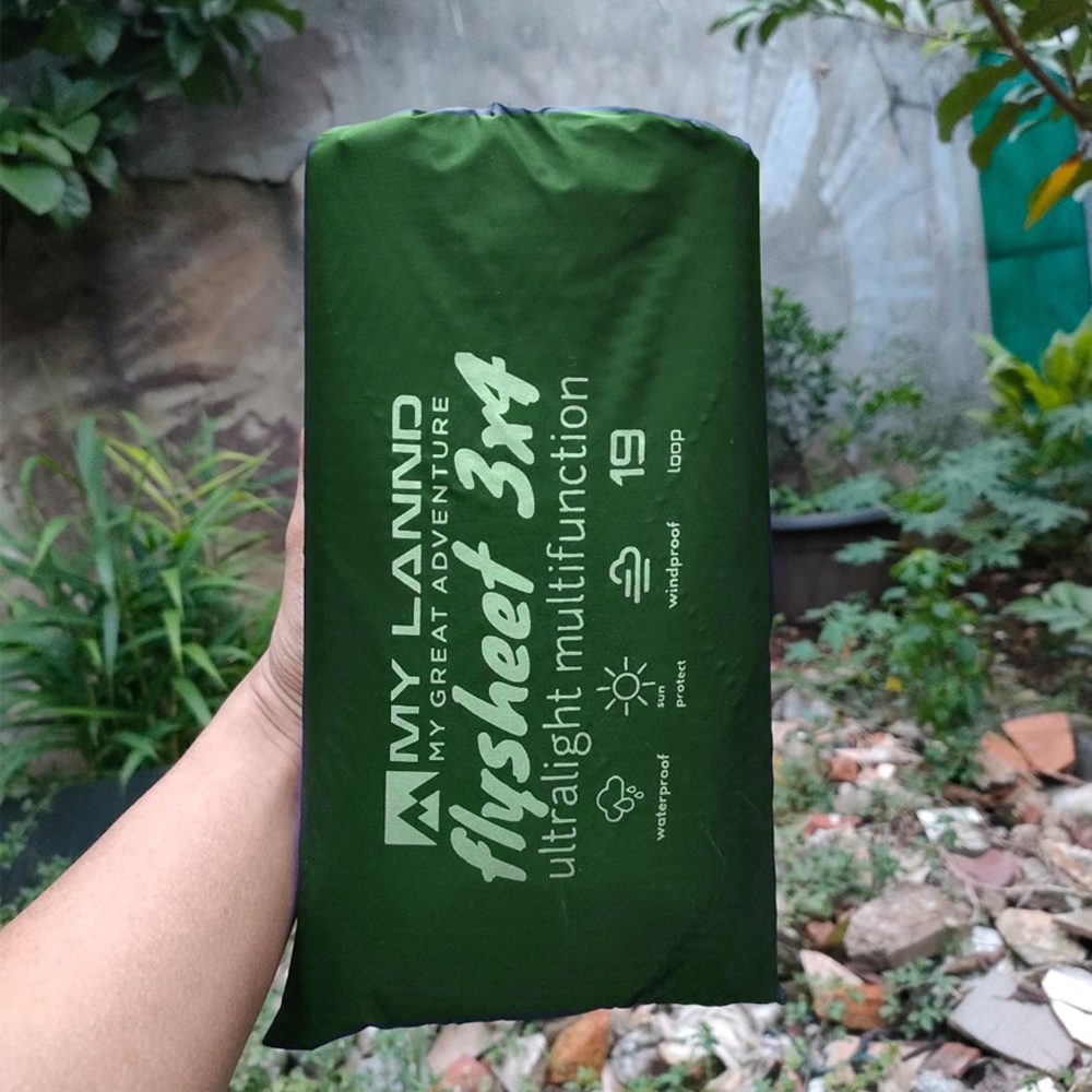 flysheet atap tenda mylannd bushcraft ultralight 2x3 3x3 3x4 4x6 multifungsi 19 loop