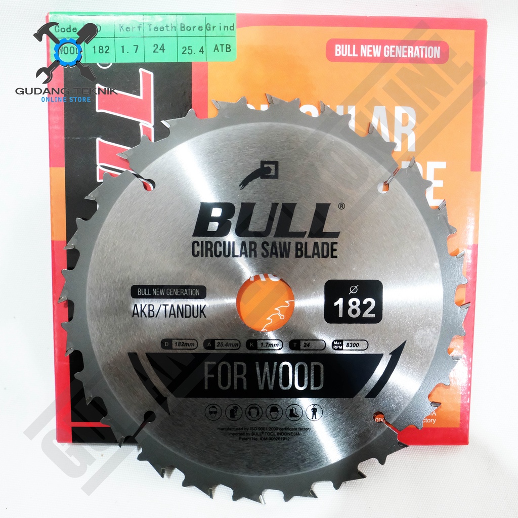 Mata Pisau Kayu Circular Saw TANDUK BULL 7&quot; 182mm 24T 40T / Mata Gergaji Circle 7 Inch 182x24T 40T - Circular Saw Blade