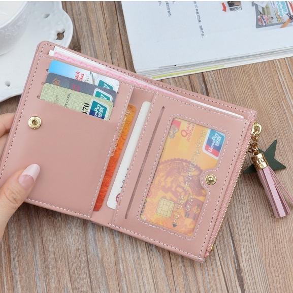 DOMPET LIPAT WANITA MINI IMPORT KULIT CHELORA SLOT KARTU KOIN KECIL LUCU PENDEK KOREA FASHION REMAJA KEKINIAN SIMPLE BRANDED BATAM CEWEK MURAH PREMIUM