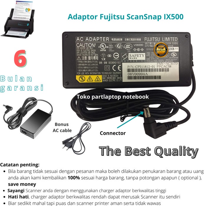 Scanner Adaptor Fujitsu Scansnap Ix500 - Power Supply Scanner