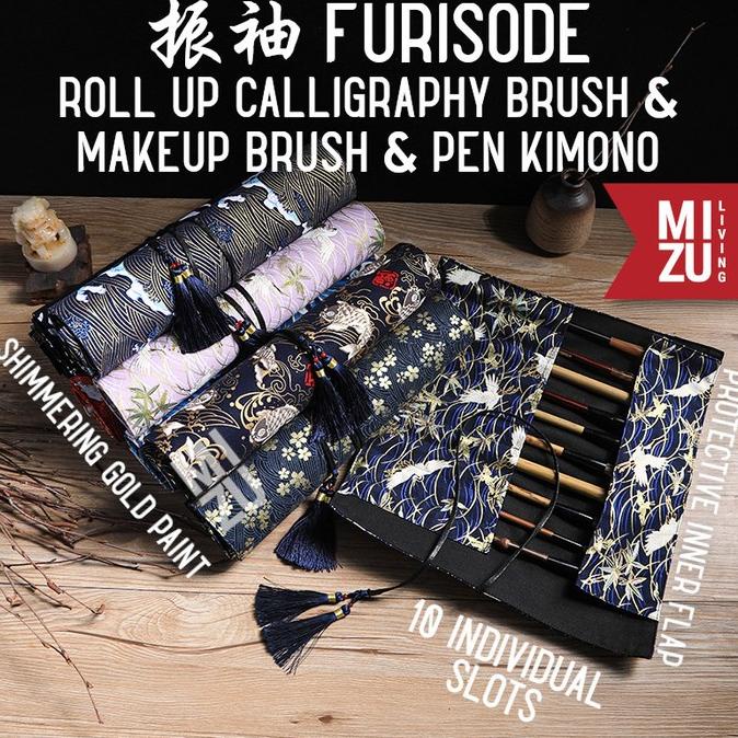 

(COD) MIZU FURISODE MakeUp Paint Brush Roll Case Tempat Kuas Gulung Lukis HEMAT Kode 80
