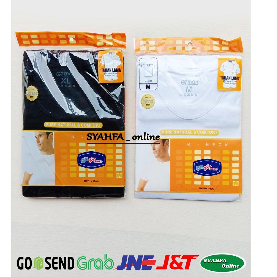 Fresh--OBLONG GT MAN GTS01 | Kaos Dalam Pria Gt Man Putih/ HITAM | Pure Natural & Comfort / Kaos Obl