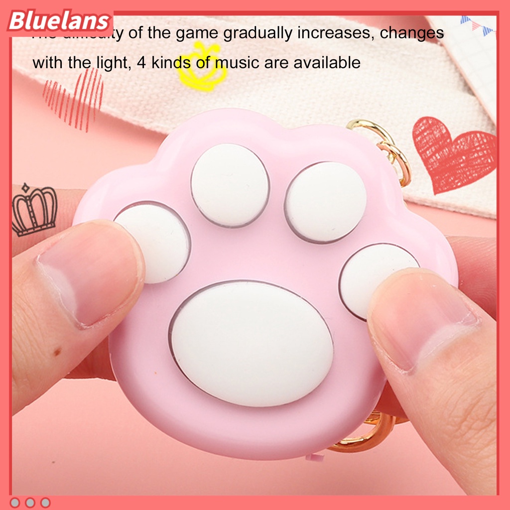 Mini Fidget Toy Lovely Portable Funny Cat Paw Push Fidget Game Keychain