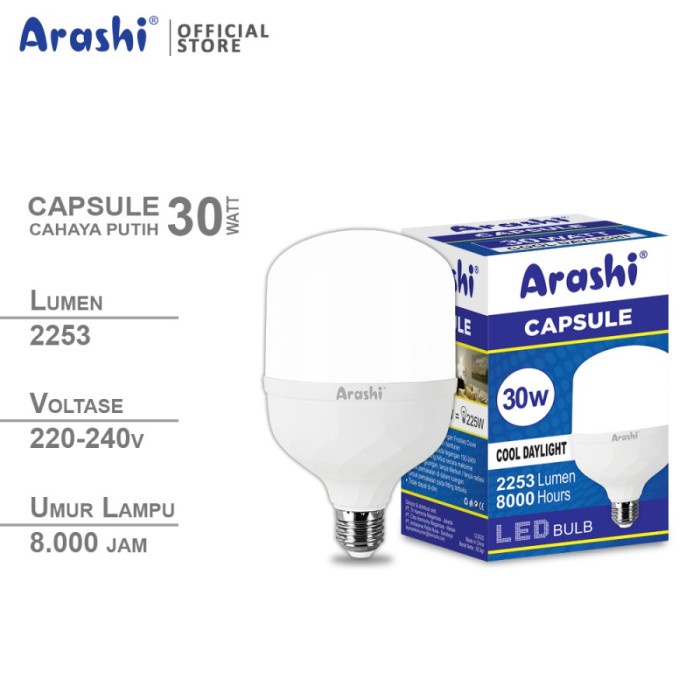 ARASHI CAPSULE Bohlam Lampu LED Cahaya Putih CDL 30W 30 Watt