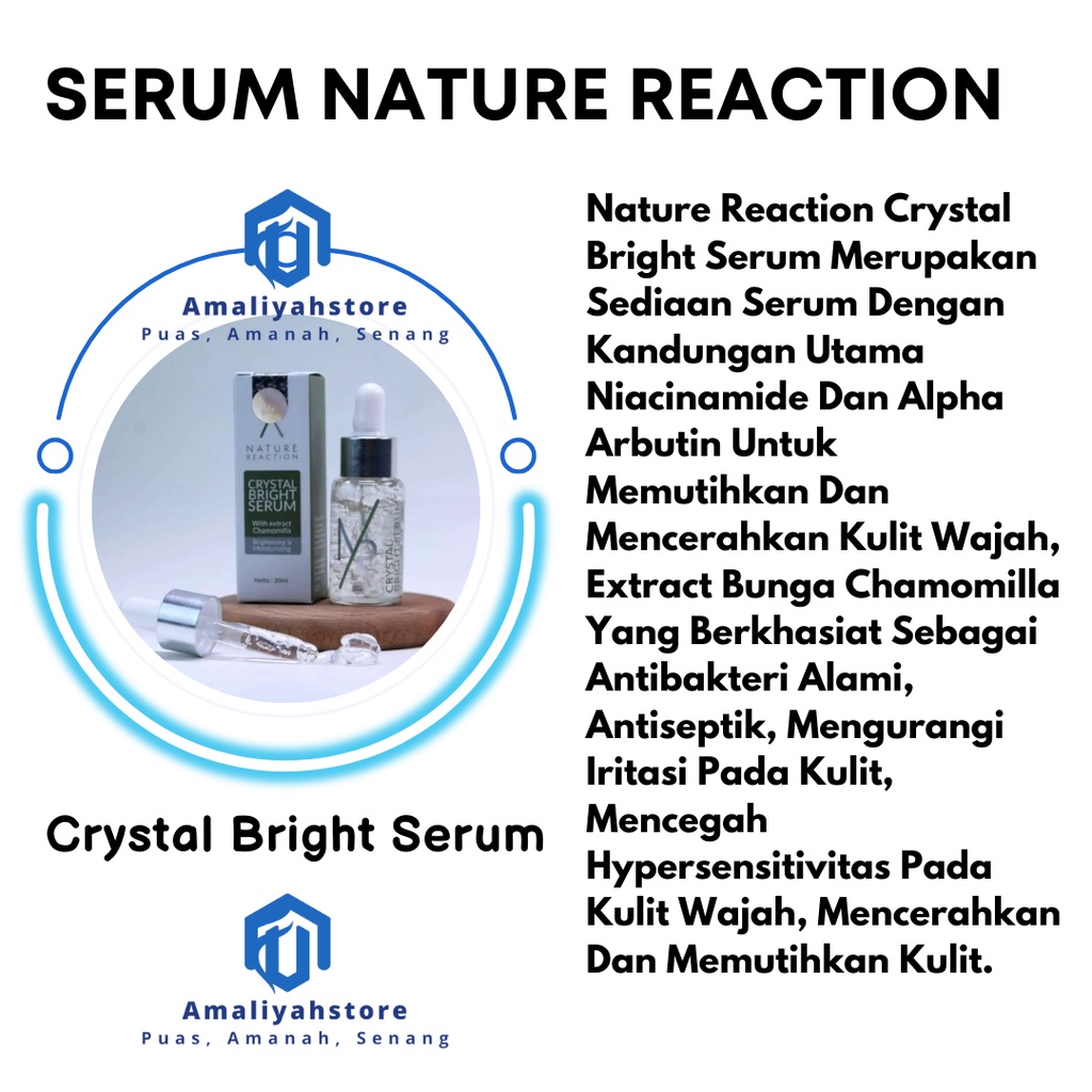 Nature Reaction Crystal Bright Serum 100 Ori Serum Natural Reaction Crystal Pencerah Wajah Penghilang Flek Hitam Di Wajah Membandel Original Bpom