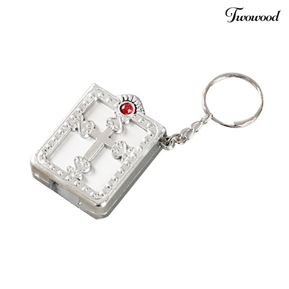 Twowood Gantungan Kunci Alkitab Mini Aksen Berlian Imitasi Untuk Aksesoris Tas