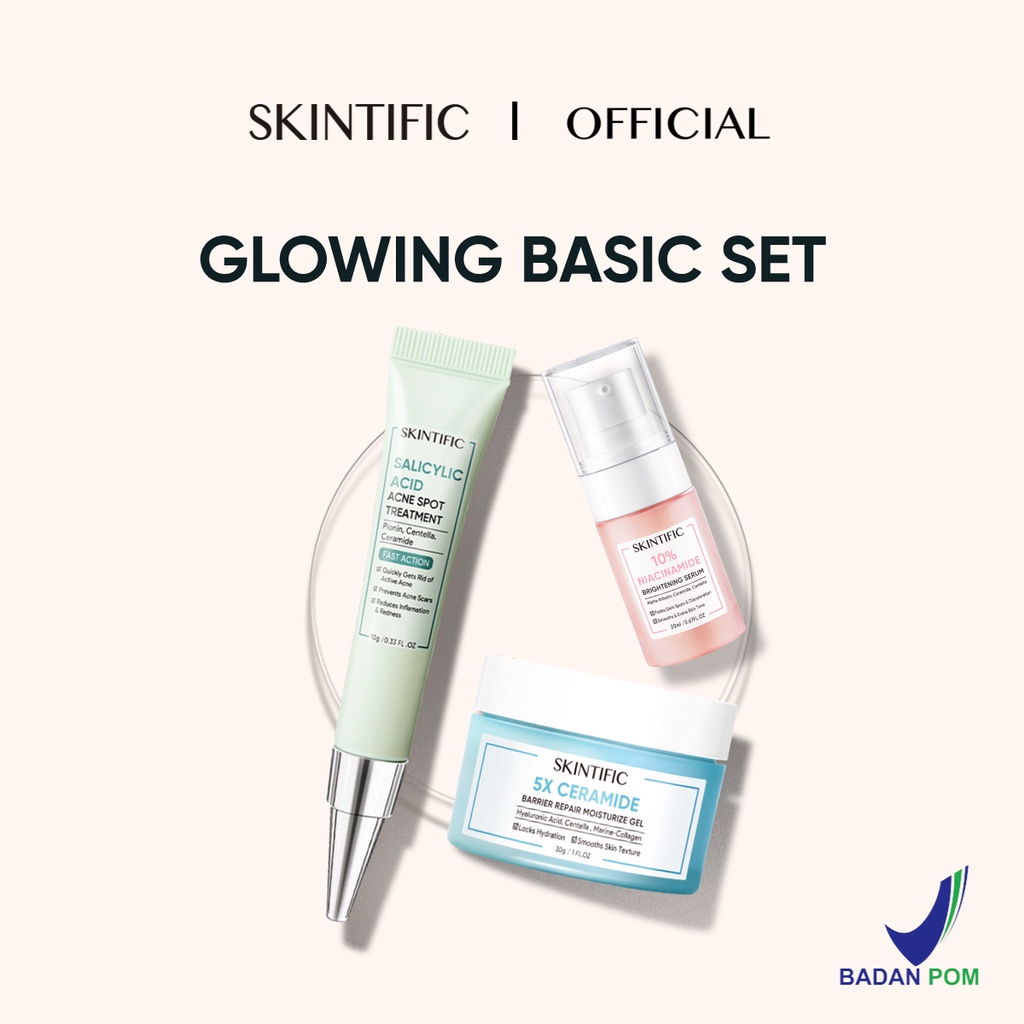 【BPOM】SKINTIFIC 10% Niacinamide Serum /  Moisture Gel /SKINTIFIC 2% Salicylic Acid BHA Acne Spot treatment