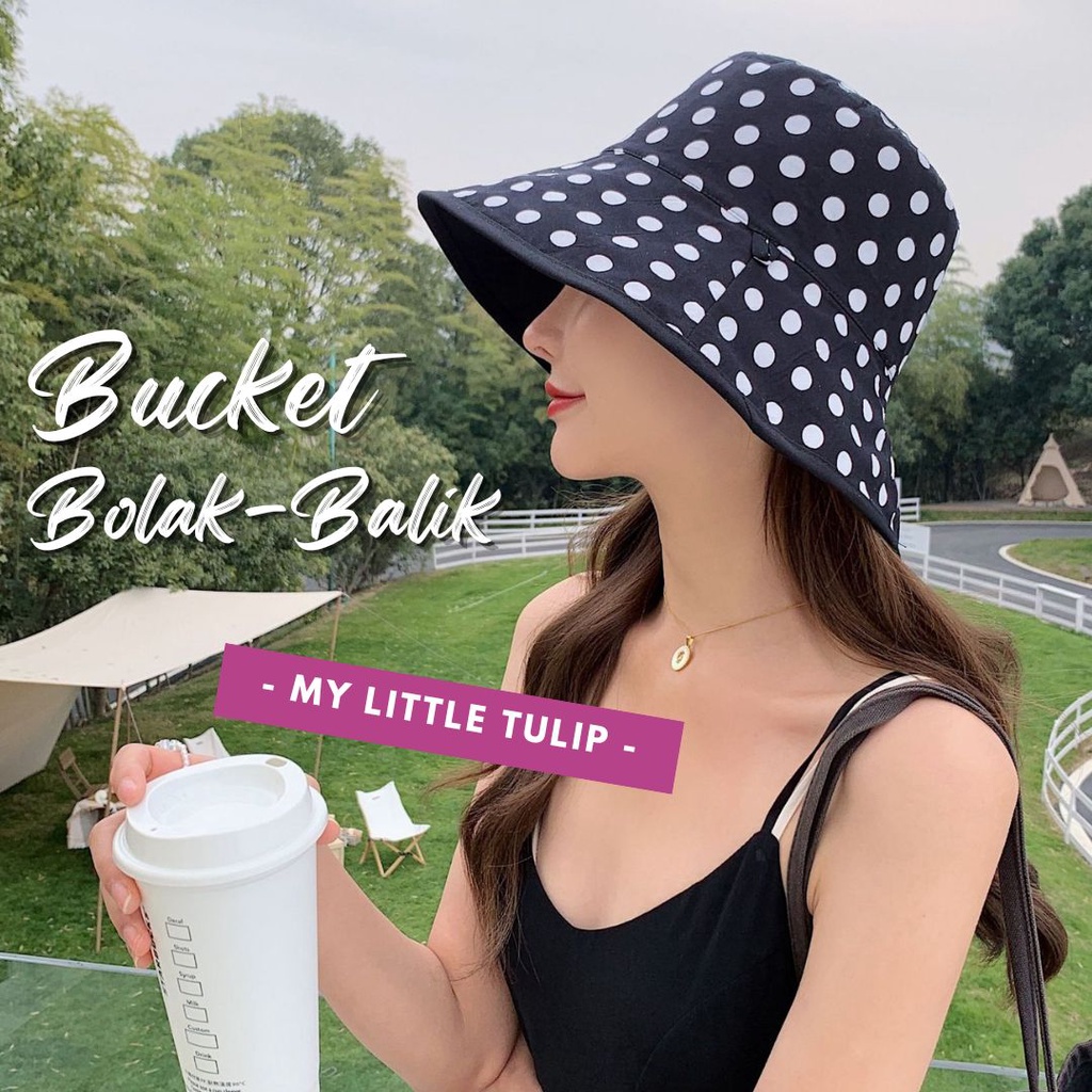 Topi Lebar Cewek / Topi Pantai Lebar / Topi Polkadot / Topi Cewek Cewe