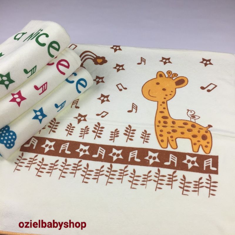 Handuk bayi dan anak material microfiber serat bambu ukuran 50x100 cm