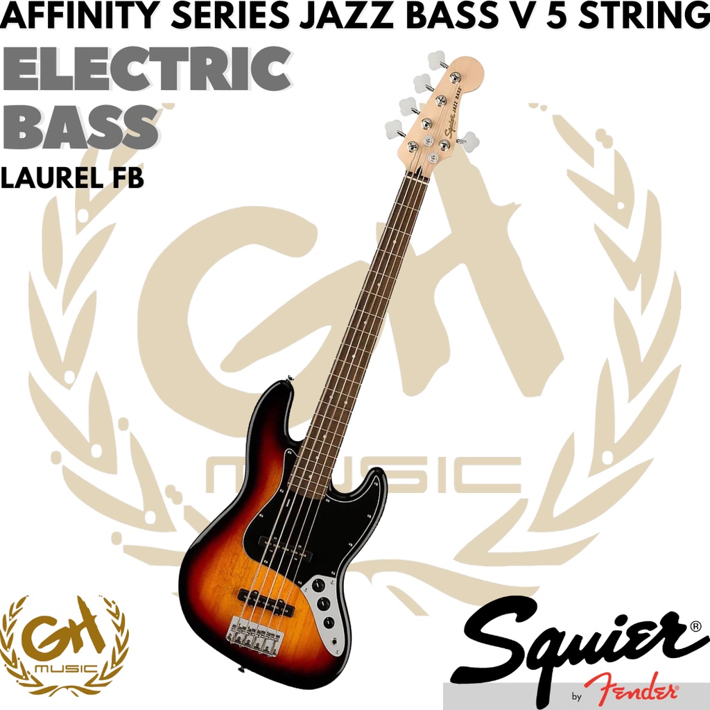 Squier Affinity Series Jazz Bass V 5-String Electric Bass, Laurel FB