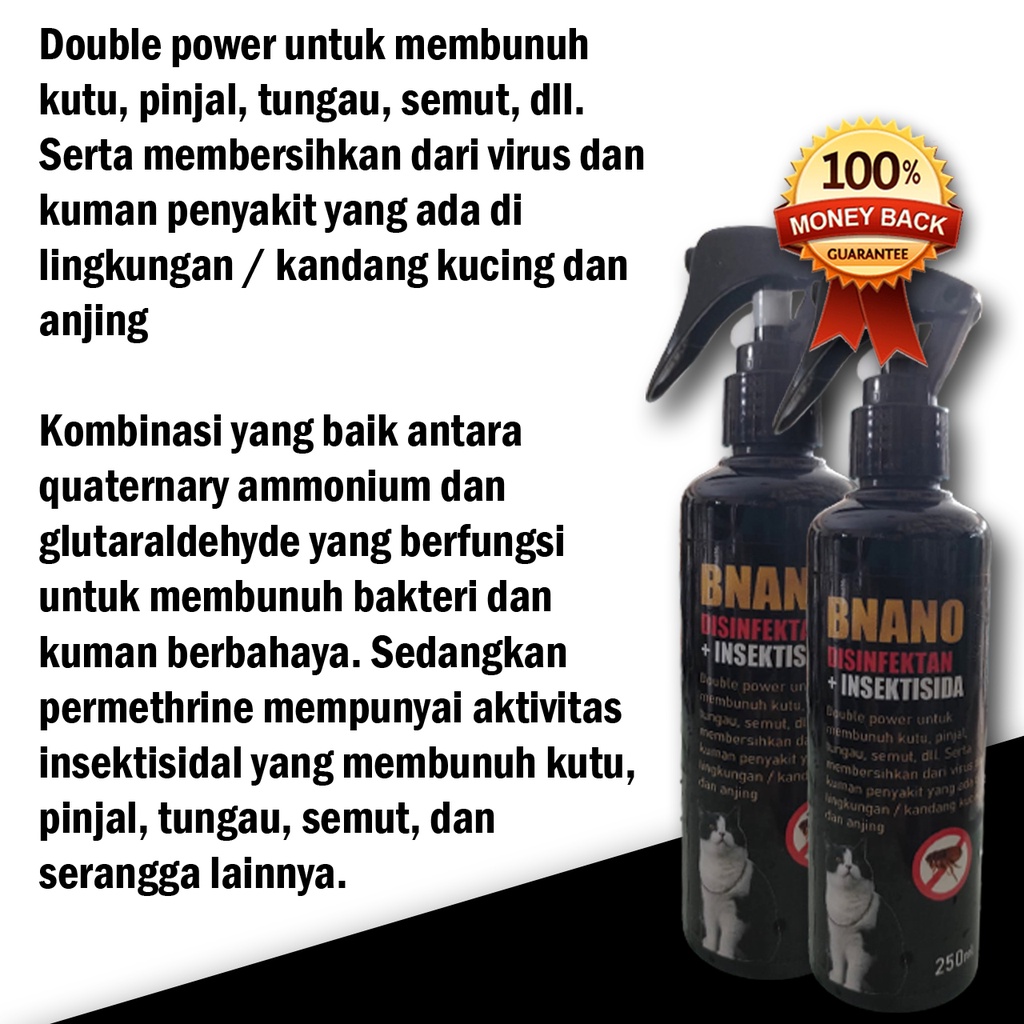 Desinfektan KANDANG KUCING mengatasi VIRUS KUTU PINJAL TUNGAU SEMUT dan berbagai kuman DENGAN DOUBLE POWER MEMBUNUH VIRUS DAN HAMA SEKALIGUS