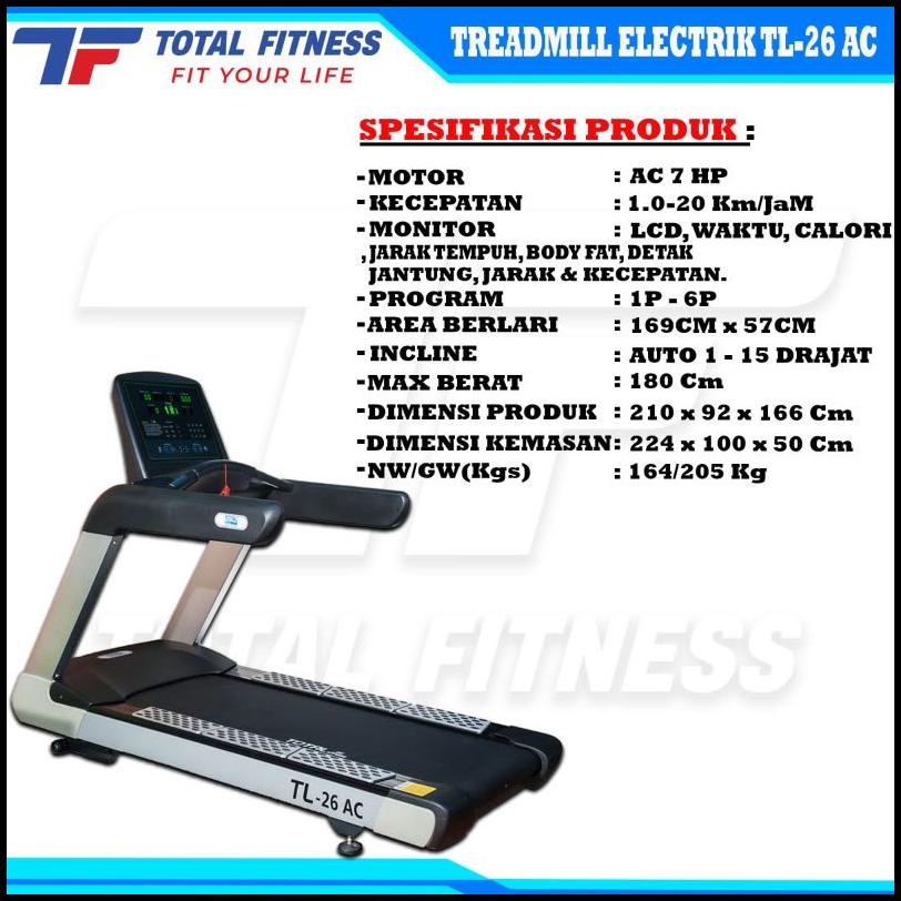 Treadmill Elektrik Tl 26 Ac Alat Olahraga Fitness