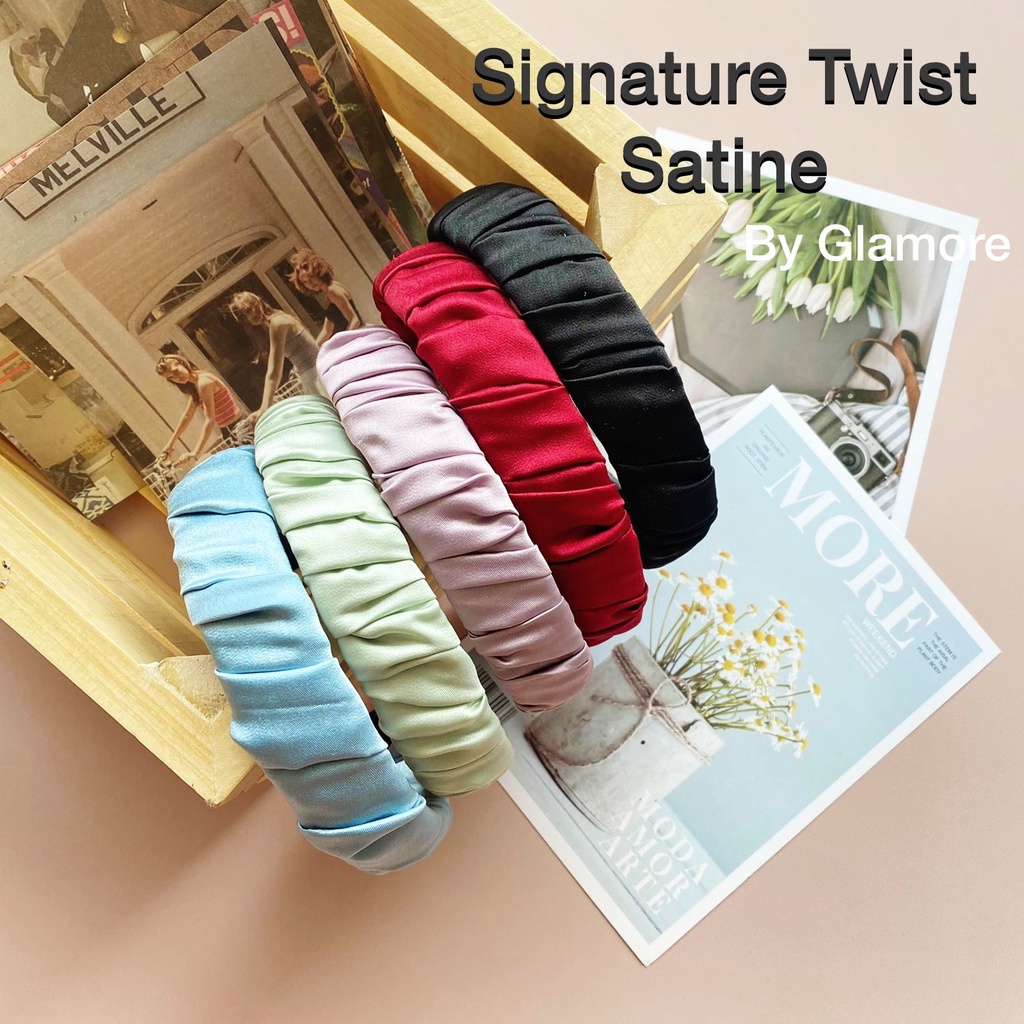 (Cod) Headband Signature Twist Satine Import/real nagita
