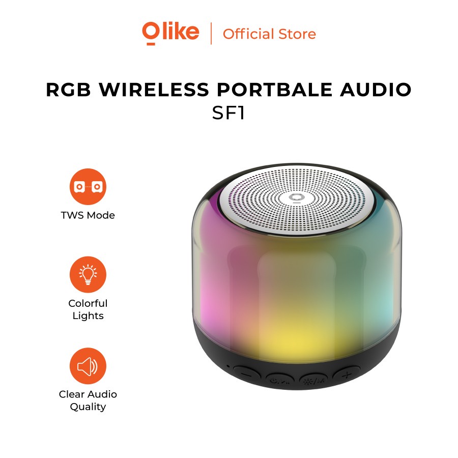 Olike Portable Speaker RGB Light Bluetooth 5.0 Smart TWS SF1 / Garansi Resmi