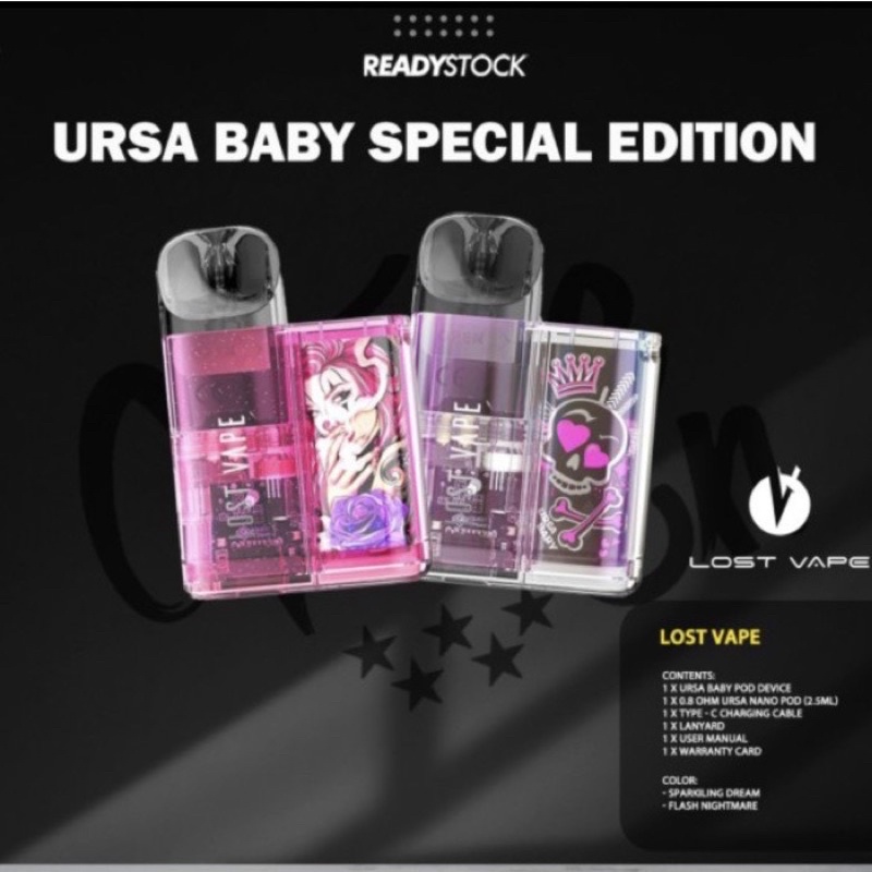 NEW ARRIVAL VAPOOR URSAABABY SPECIAL EDITION 800mAh KOMPLIT SIAP PAKAI