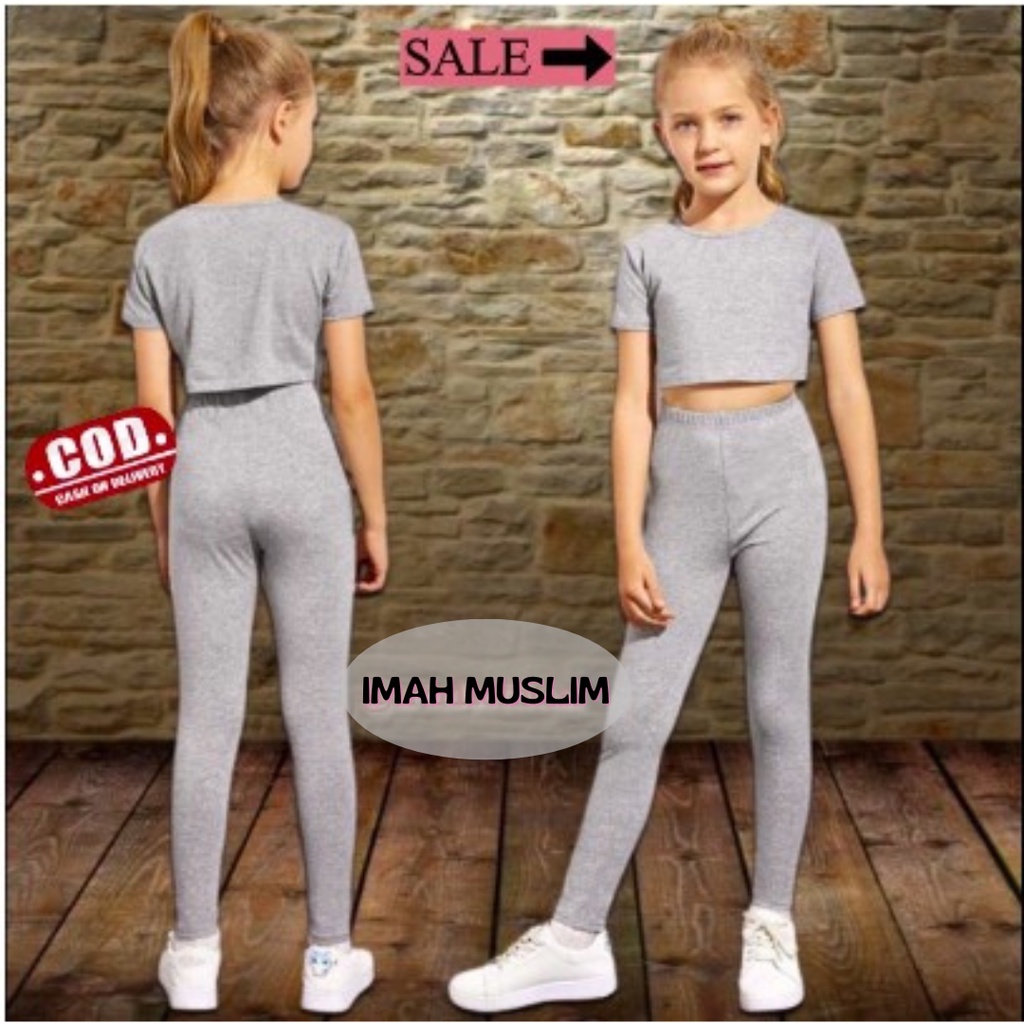 Celana Legging Anak Kaos Bahan Rayon/Leging Kaos Anak Polos Usia 2-14 Tahun