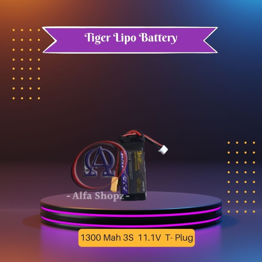Tiger Baterai Battery LiPo 1300mah 3S 11.1V 35C Lipo Battery