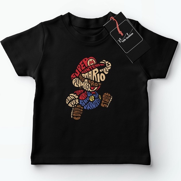 kaos anak dan dewasa mario bross