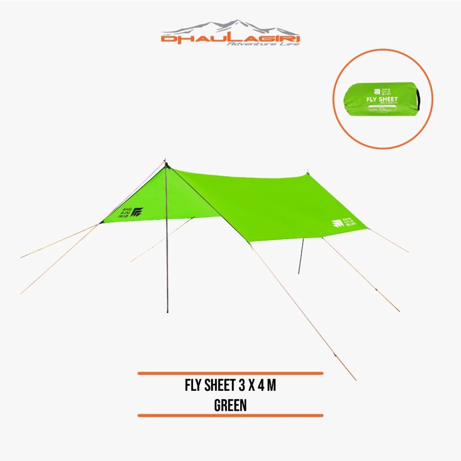 Flysheet 3x4 Dhaulagiri Tenda Bivak Survival Include Pasak Tali