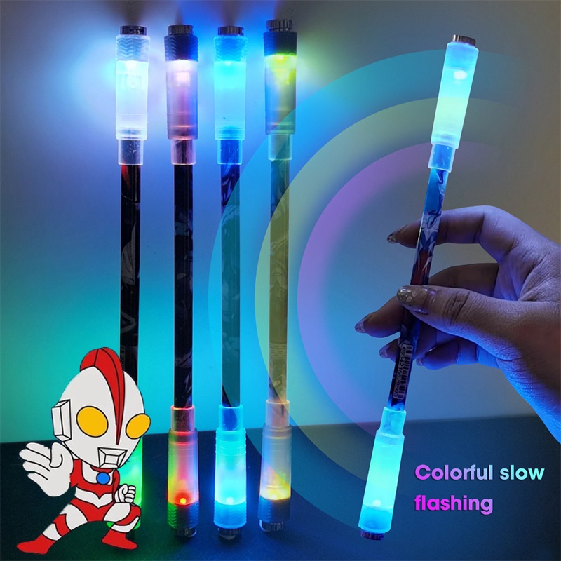 1pc Pulpen Gel LED Desain Kartun Anime Ultraman Ukuran 0.5mm