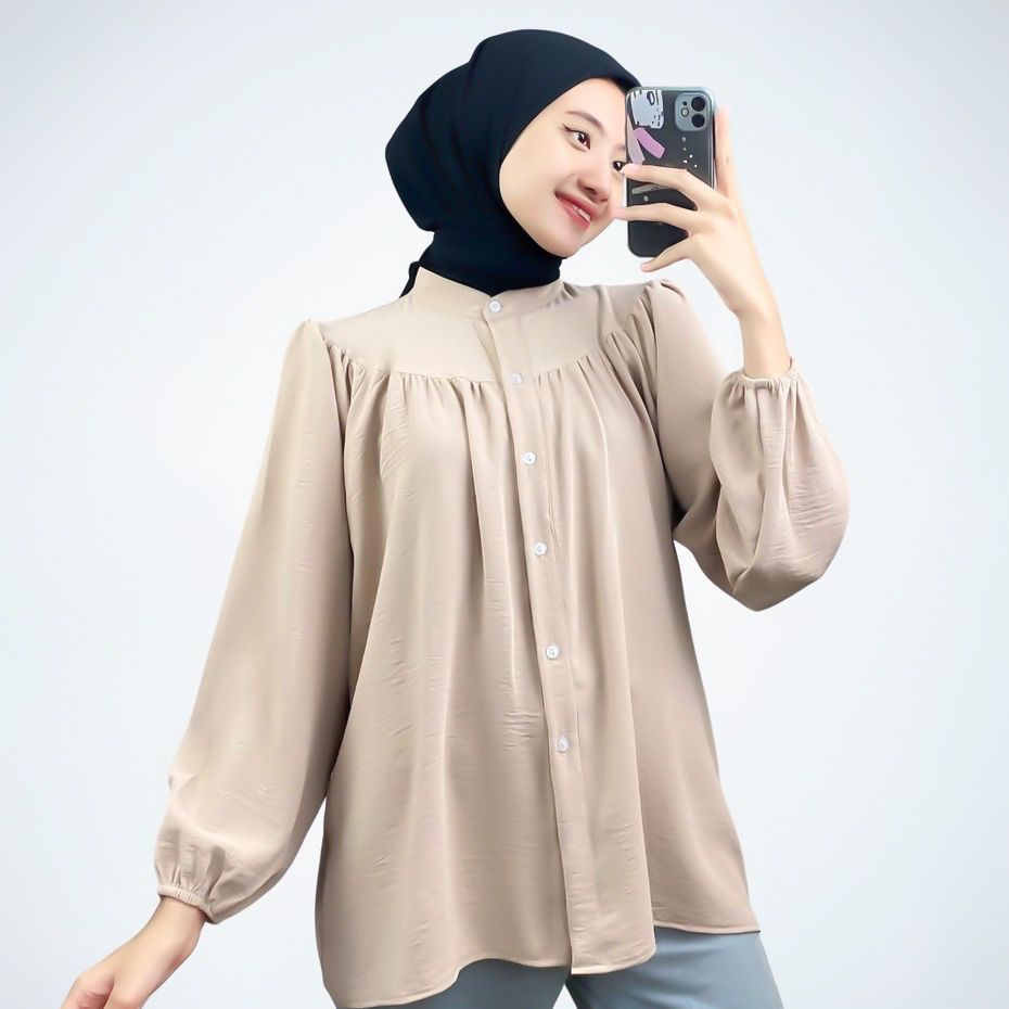 BEFAST - ZFS OOTD Blouse FRANCI / RASHIFA SHIRT BLOUSE / Blouse Kekinian Remaja ABG / Fashion Wanita Hijab / Blouse Terlaris / Termurah / Outfit Wanita Trendy / Atasan Wanita lengan Panjang / Blouse Polos formal / Pakain Casual wanita