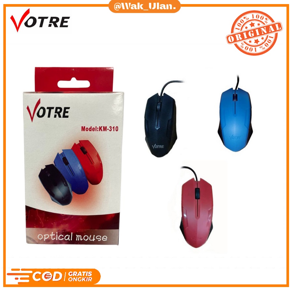 Usb kabel wired Votre Mouse Model Gaming Wired Optical Mouse 310 Original KM310 KM-310